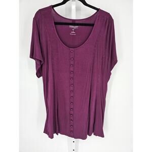 Torrid Women's Purple Round Neck Short Sleeve Knitted Dress Top Size 4